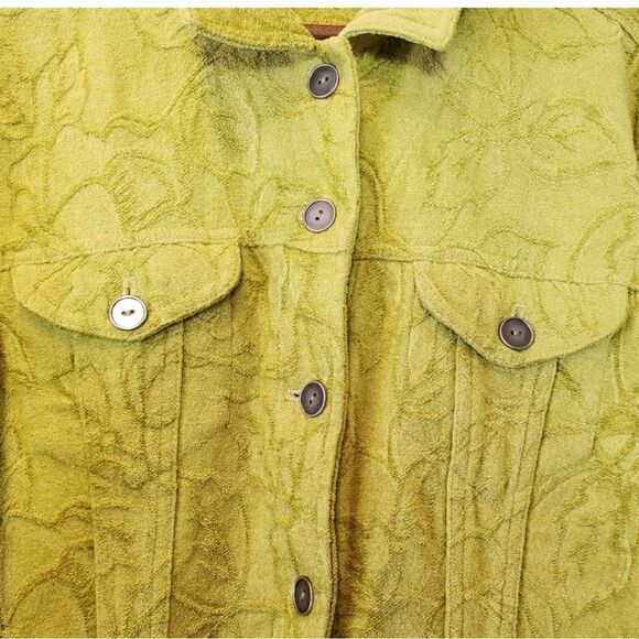 CHICO'S Brushed Textured Tapestry Button Front Jacket Large - Picture 4 of 7